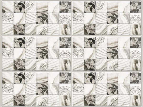 GP3652 White & Gray Patterned Glossy Tile – 30x60 GP3652 white and gray patterned glossy porcelain tile 30x60 for walls and interiors