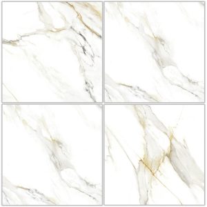 KR6680 White Marble-Look Matte Tile – 60×60 KR6680 white marble-look matte tile 60x60 with gray and gold veins