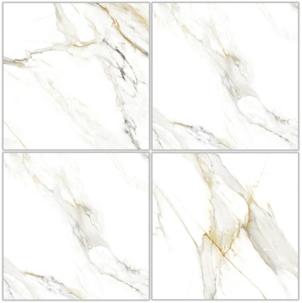 KR6680 White Marble-Look Matte Tile – 60×60 KR6680 white marble-look matte tile 60x60 with gray and gold veins