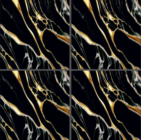Black Marble-Look Glossy Tile AD651H – 60x60