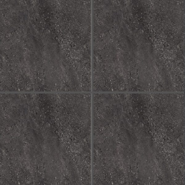 Black Concrete-Look Rustic Tile ART622 – 60x60 Matte Rustic Finish