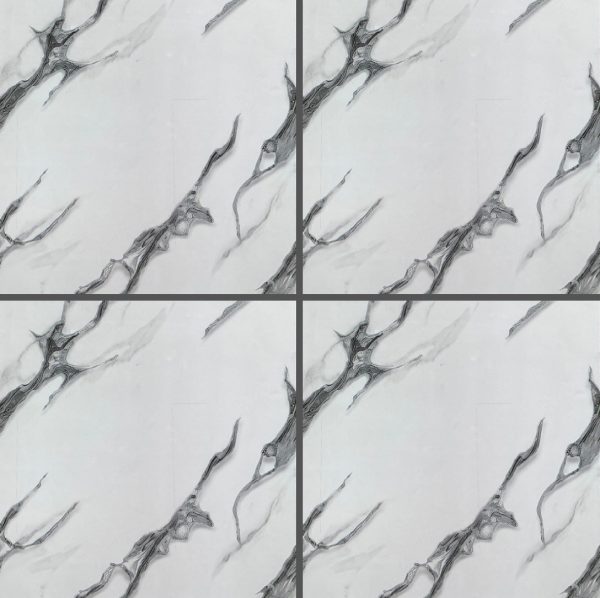 Gray Patterned Glossy Tile CP4403 – 40x40 Elegant Marble-Inspired Glossy