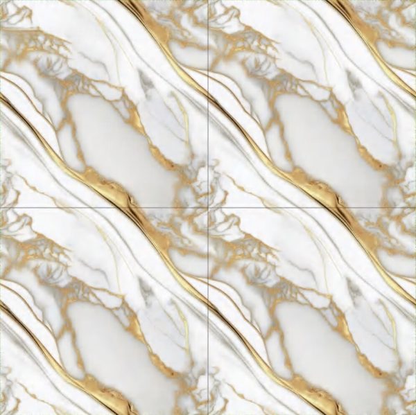 White Patterned Glossy Tile CP4446 – 40x40 Gloss Finish