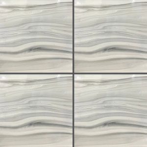 Gray Patterned Glossy Tile CP4450 – 40x40 Glossy Wave Design