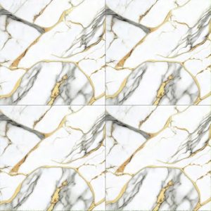 White Marble-Look Glossy Tile CP4453 – 40x40 Premium Luxury
