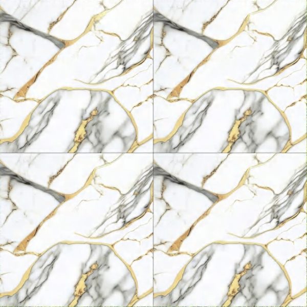 White Marble-Look Glossy Tile CP4453 – 40x40 Premium Luxury