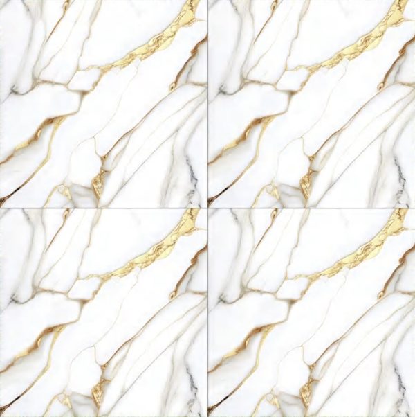 White Marble-Look Glossy Tile CP4454 – 40x40 Luxury Gloss Finish
