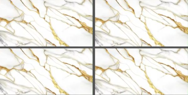 GP3609 white gold marble-look glossy tile 30x60 for walls and floors