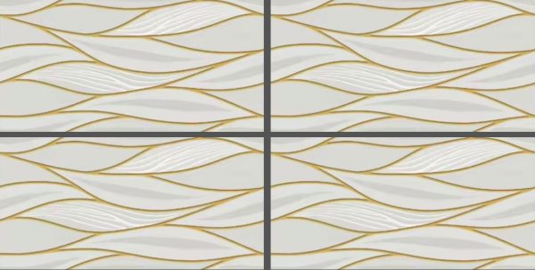 White & Gold Patterned Tile GP3611 – 30x60 Glossy