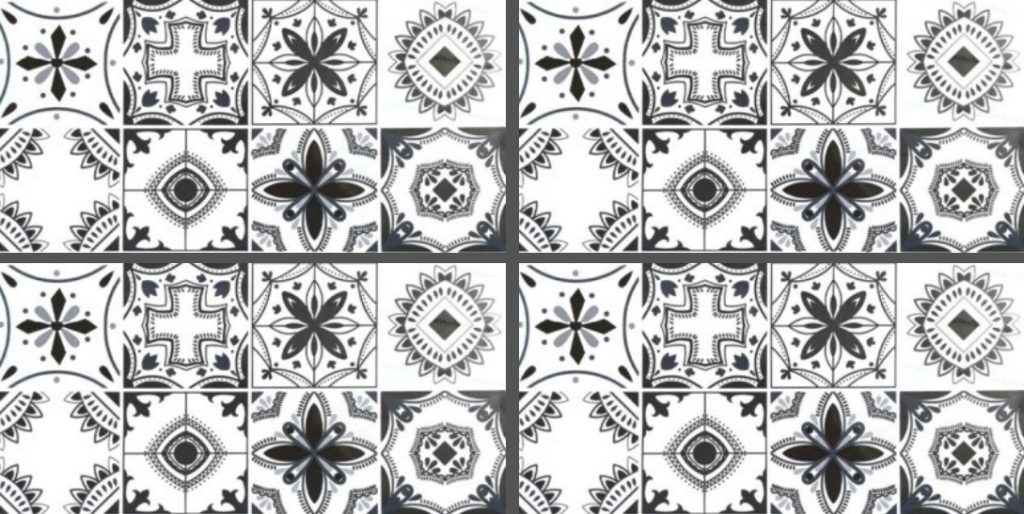 GP3629 white black patterned glossy tile 30x60 for walls and floors