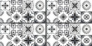 White & Black Patterned Tile GP3629 – 30x60 Glossy