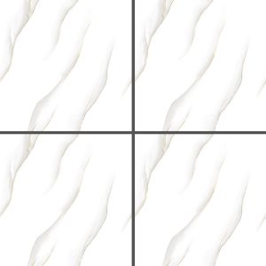 White Patterned Glossy Tile GP6610 – 60x60