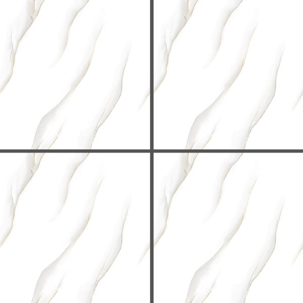 White Patterned Glossy Tile GP6610 – 60x60