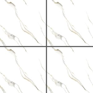 White Patterned Glossy Tile GP6611 – 60x60