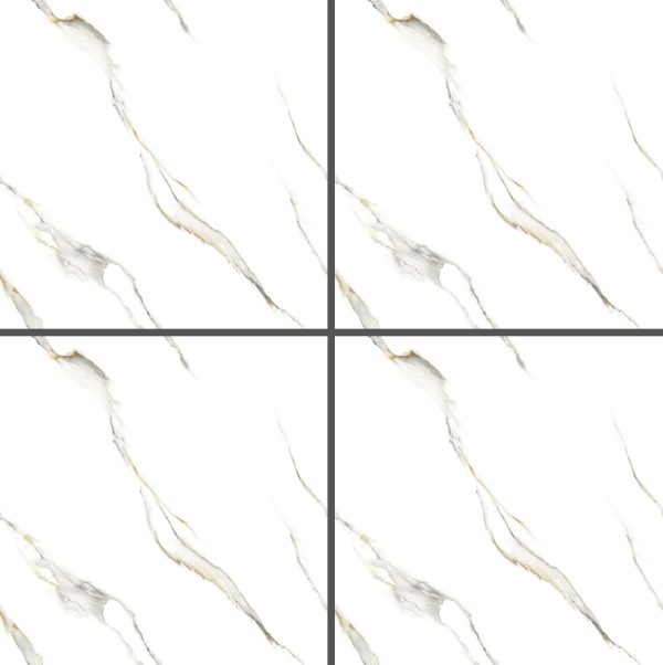 White Patterned Glossy Tile GP6611 – 60x60