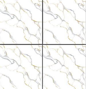 White Patterned Glossy Tile GP6612