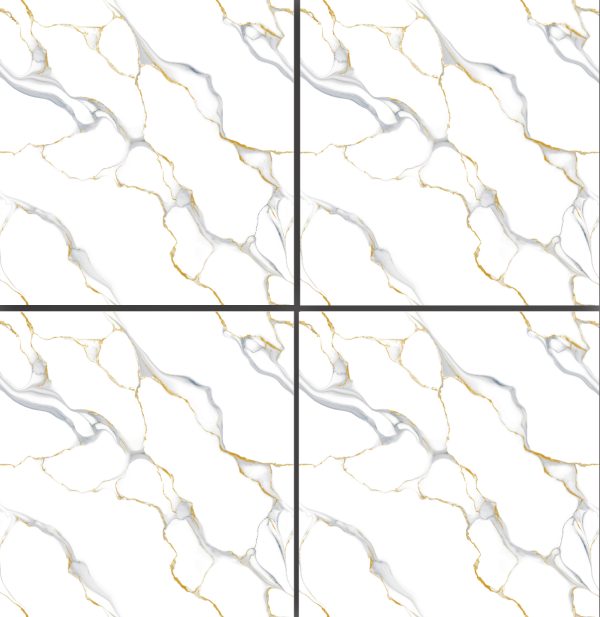 GP6612 Luxury Classic White Marble-Look Glossy Tile 60x60