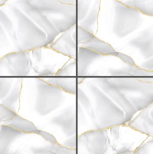 White/Gray Marble-Look Glossy Tile GP6616 – 60x60