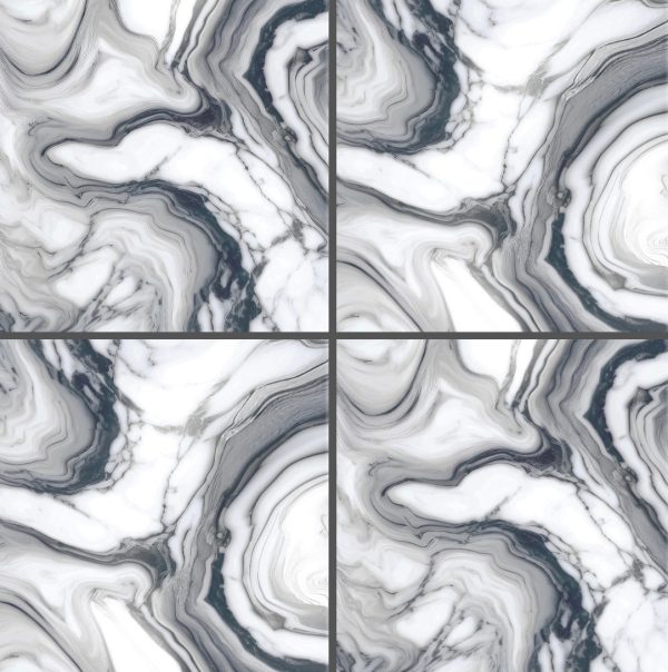 White/Gray Marble-Look Glossy Tile GP6617 – 60x60