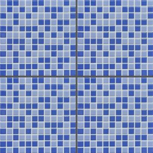 Blue Patterned Glass Tile H3301E – 30x30