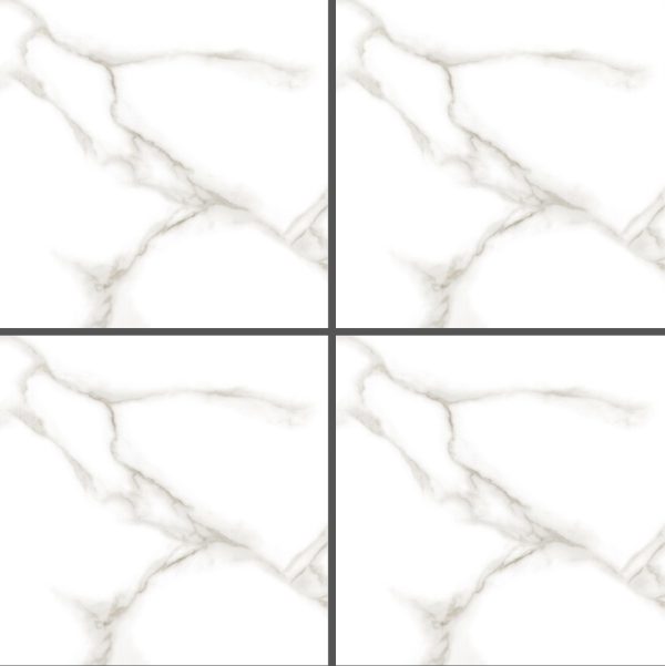 White Marble-Look Matte Tile KR6640 – 60x60 Elegant Matte Finish