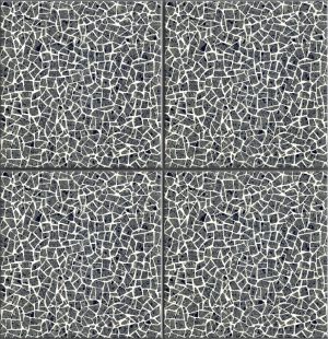 Black Patterned Matte Tile KR6666 – 60x60 Mosaic Stone-Look Matte