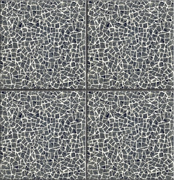 Black Patterned Matte Tile KR6666 – 60x60 Mosaic Stone-Look Matte