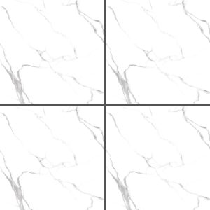 White Patterned Glossy Tile PD6668 – Elegant 60x60 Porcelain Tile