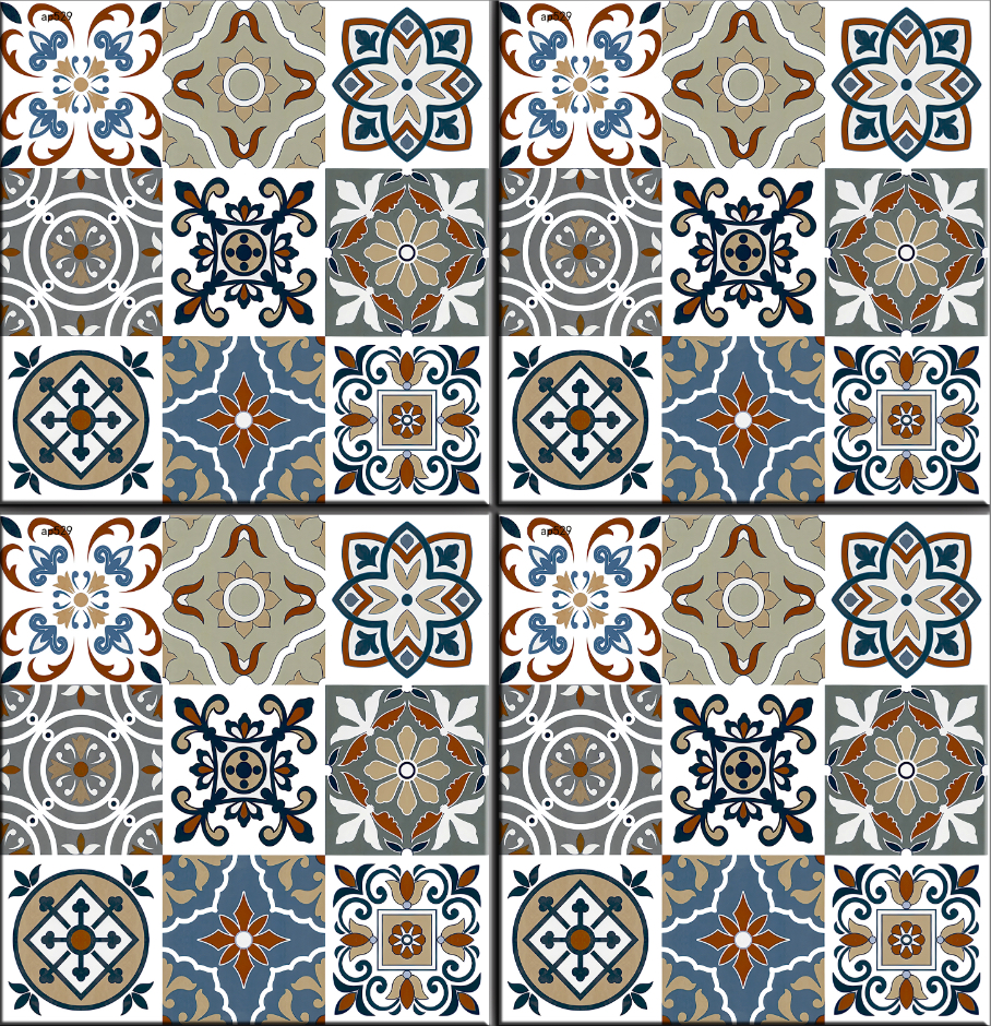 White Patterned Matte Tile R6610 – 60x60 Decorative Design Matte Finish