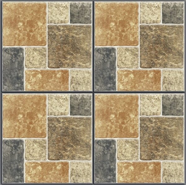 Brown Stone-Look Rustic Tile RC4408s – 40x40 Rustic Matte