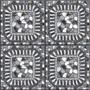 RC4412 Premium Rustic Gray Stone-Look Tile – 40x40 RC4412 Premium Rustic Gray Stone-Look Tile – 40x40 with square stone mosaic design