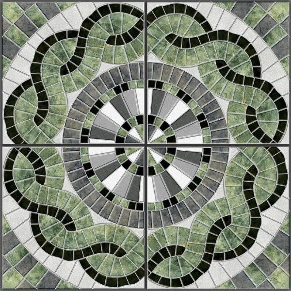 Green Patterned Rustic Tile RC4414 – 40x40