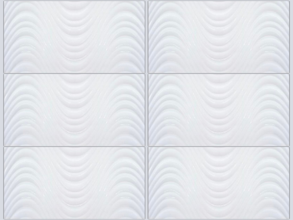 TR3620w - GLOSSY 30X60 TR3620w white glossy porcelain tile 30x60 with wave design for walls and floors