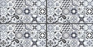 White & Blue Patterned Tile GP3630 – 30x60 Glossy
