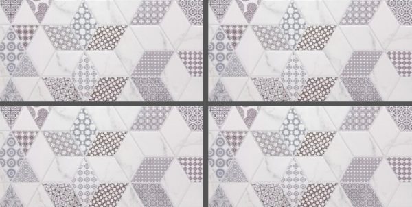 White & Gray Patterned Tile TR3688 – 30x60 Glossy