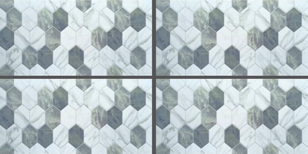 White & Green Patterned Tile GW3637 – 30x60 Glossy