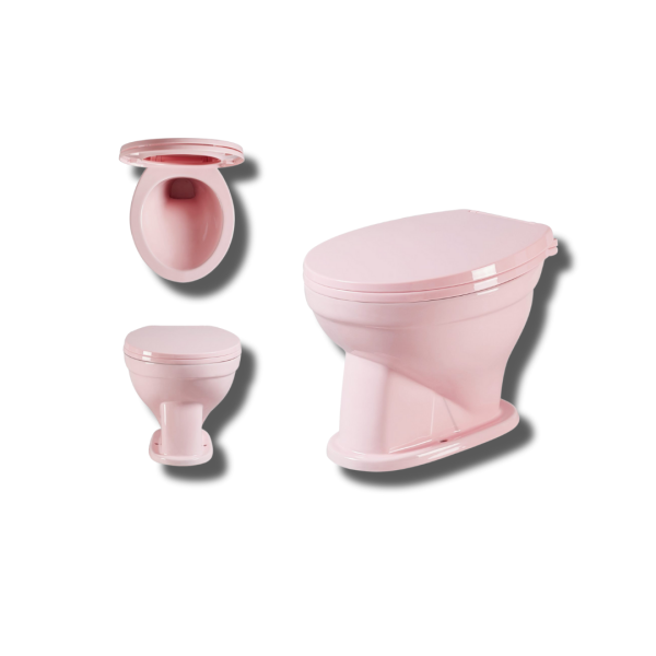 8018-PINK 8018-Pink-Pail Flush Toilet Bowl with Seat Cover