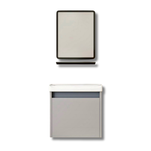 HBC001D-Taupe-Lavatory with Caabinet-HOMEMAX HBC001D Taupe Lavatory with Cabinet