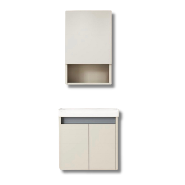 HBC002B-Beige-Lavatory with 2 Door Cabinet-HOMEMAX HBC002B Beige Lavatory with 2 Door Cabinet