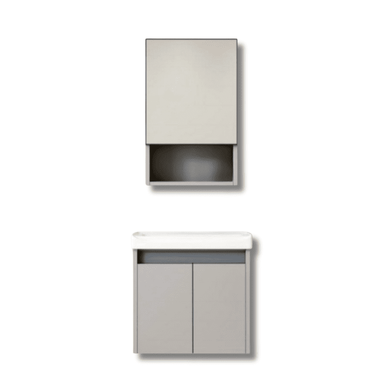 HBC002D-Taupe-Lavatory with 2 Door Cabinet