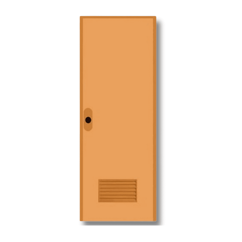 PVC-Bathroom Door-Orange-60x190CM