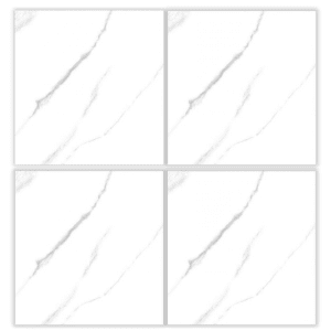 BMD65002 white marble-look glazed porcelain tile 60x60 gray vein design