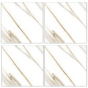 BMD66001 glossy white marble-look glazed porcelain tile 60x60 gray vein design