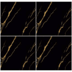 LBK6252H black marble look glazed porcelain tile 60x60 with linear gold veining