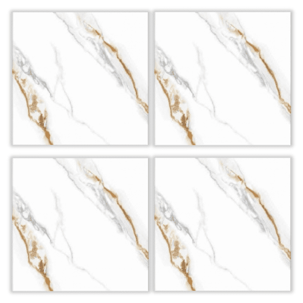 LSG4401 marble-look glazed ceramic tile 40x40 white tile with gold veining design