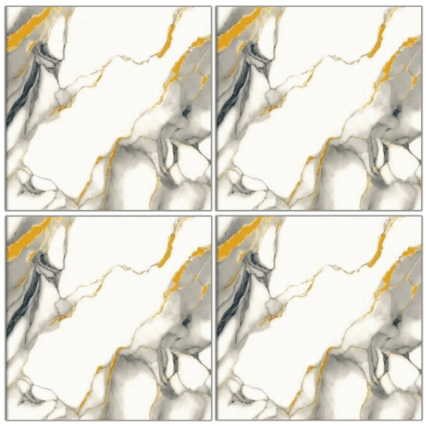 LSG4404 marble glazed porcelain tile 40x40 white tile with gray and gold marble veins