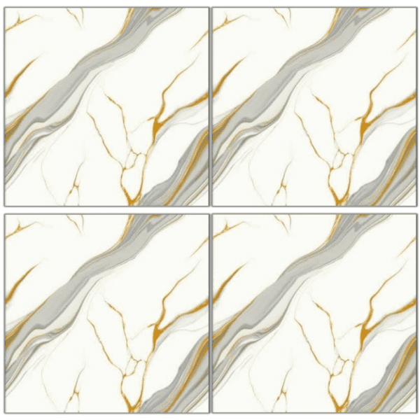 LSG4405 marble gold vein glazed porcelain tile 40x40 white tile with gray and gold marble veins