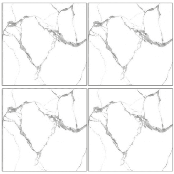 White Marble Glazed Porcelain Tile LSG4406 – 40x40 LSG4406 white marble glazed porcelain tile 40x40 with soft gray marble veins