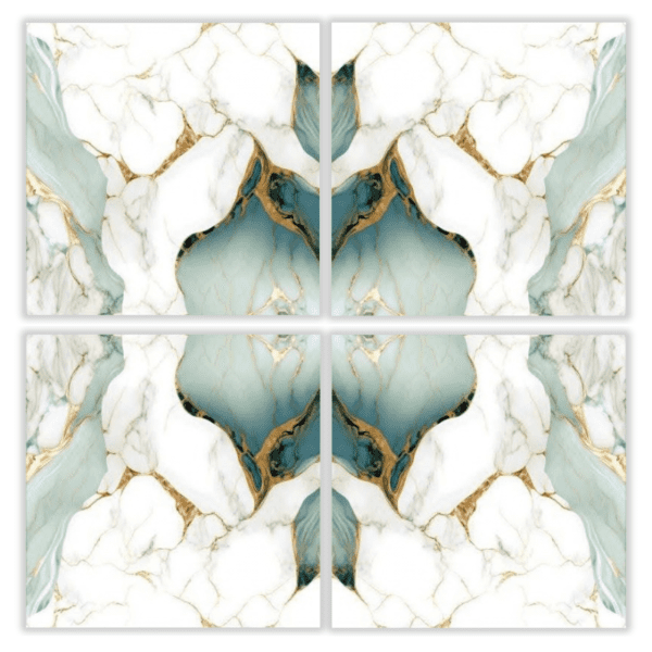 LSG4416 green white gold marble-look glazed porcelain tile 40x40 luxury marble vein design