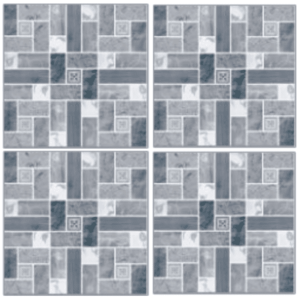 LSG4421 patterned blue gray glazed porcelain tile 40x40 geometric mosaic stone design